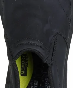 Skechers Men's Leather Round Toe Dual Gore Slip-Ins Black