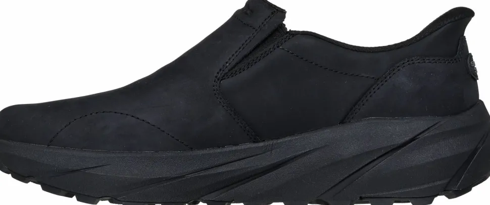 Skechers Men's Leather Round Toe Dual Gore Slip-Ins Black