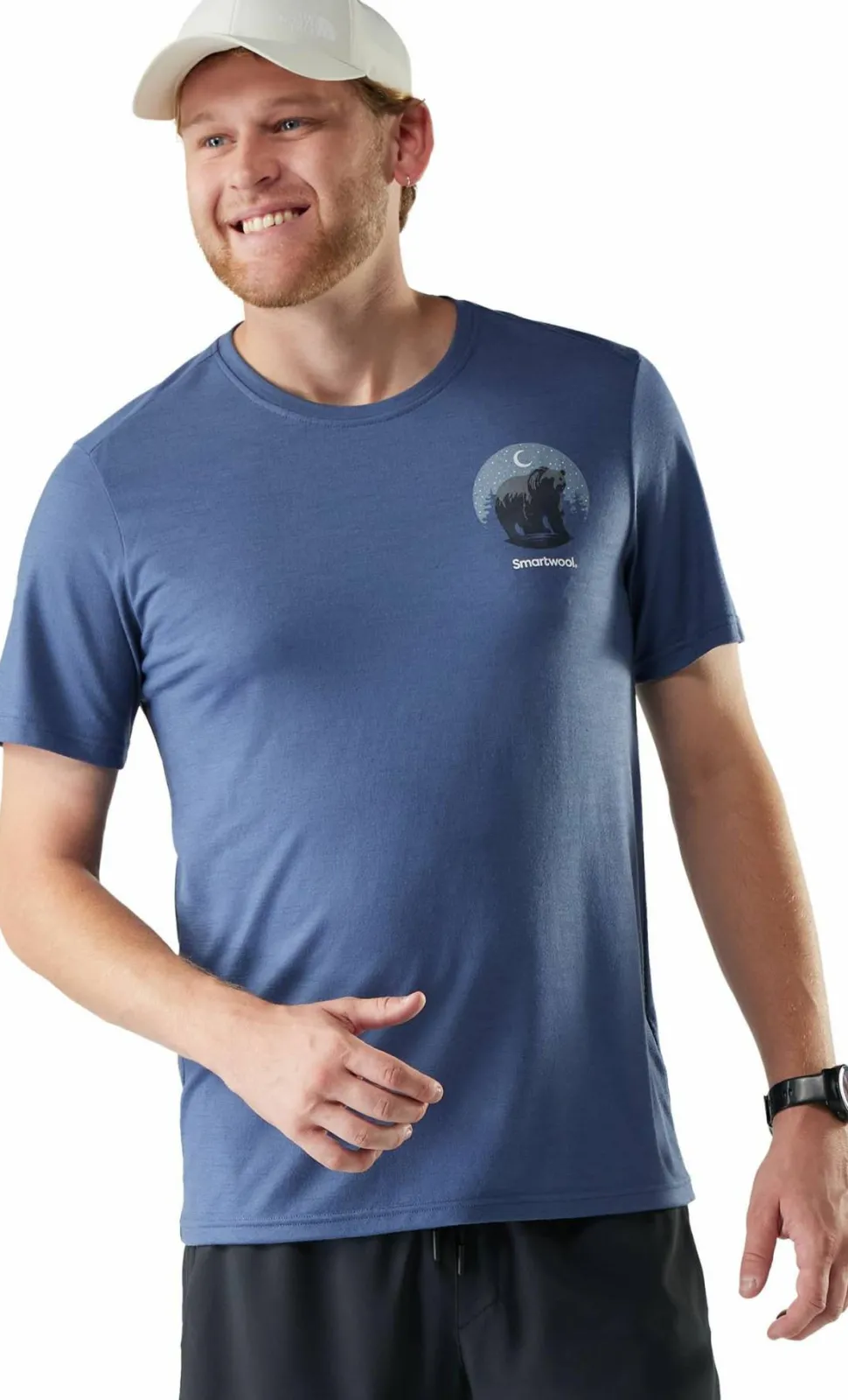 Smartwool Men's Lunar Bear Active Short Sleeve Graphic Tee Nightfall Blue