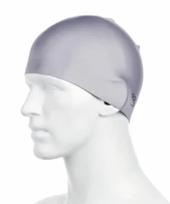Speedo Plain Moulded Silicone Cap Chrome