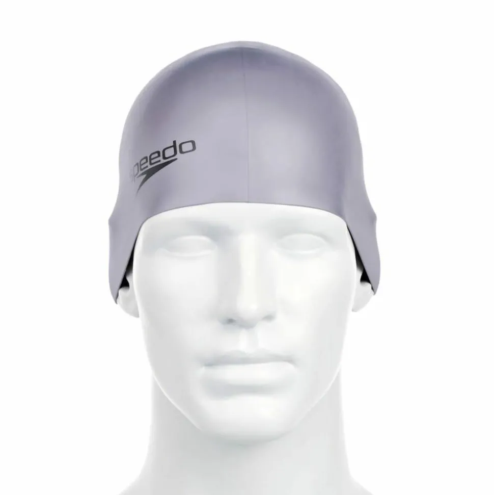 Speedo Plain Moulded Silicone Cap Chrome
