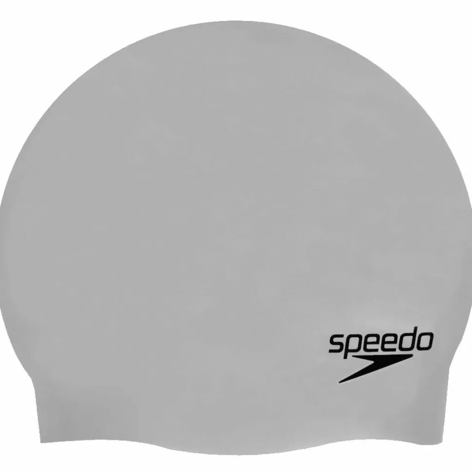 Speedo Plain Moulded Silicone Cap Chrome