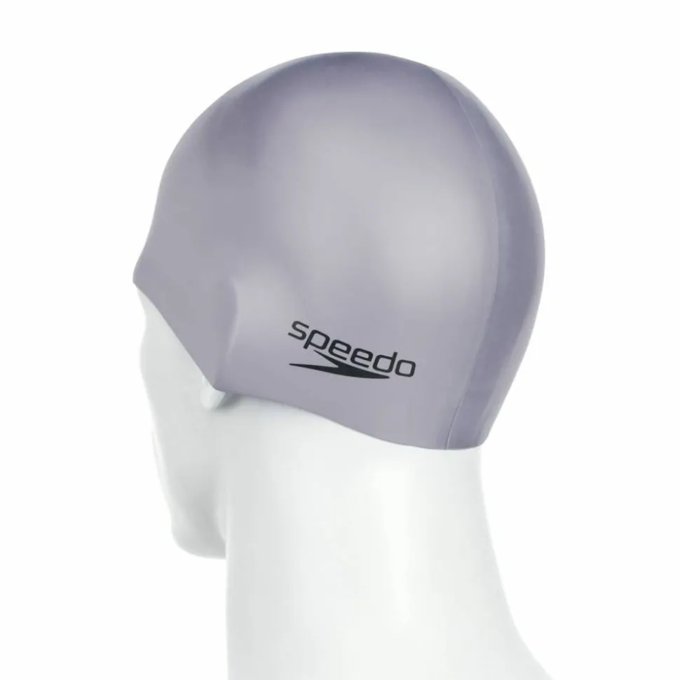 Speedo Plain Moulded Silicone Cap Chrome