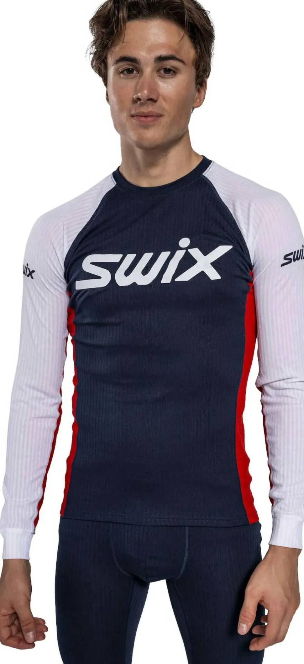 Swix Men's RaceX Classic Long Sleeve Dark Navy/Bright White