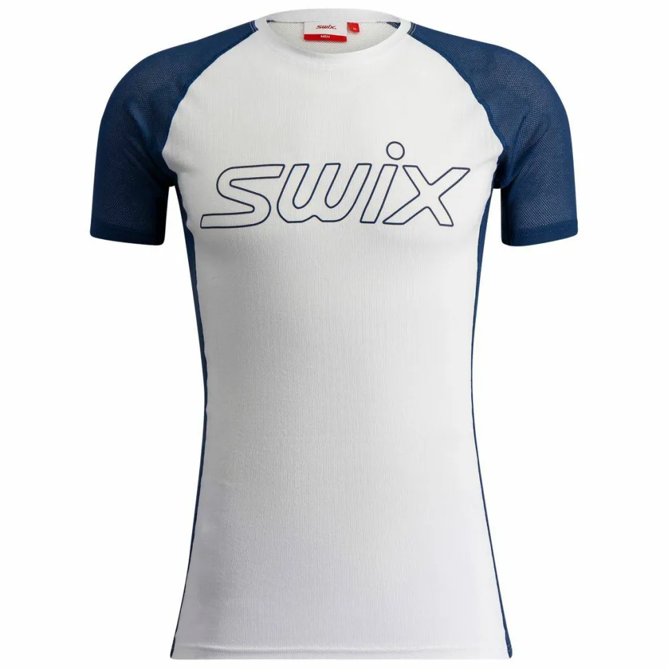 Swix Men's RaceX Light Short Sleeve Bright White/Lake Blue
