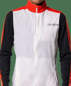 Swix Men's Roadline Wind Vest Bright White/Fiery Red