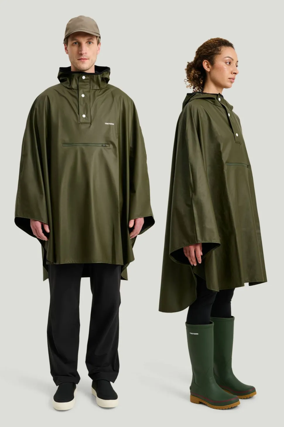 Tretorn Unisex PU Light Rainponcho Forest Green