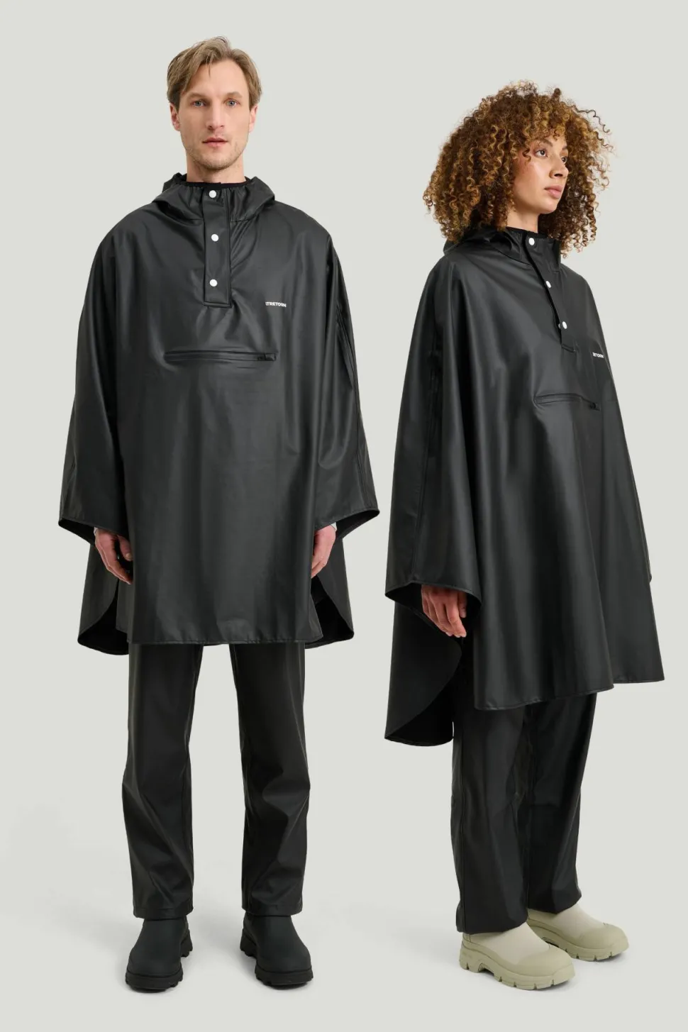 Tretorn Unisex PU Light Rainponcho Jet Black