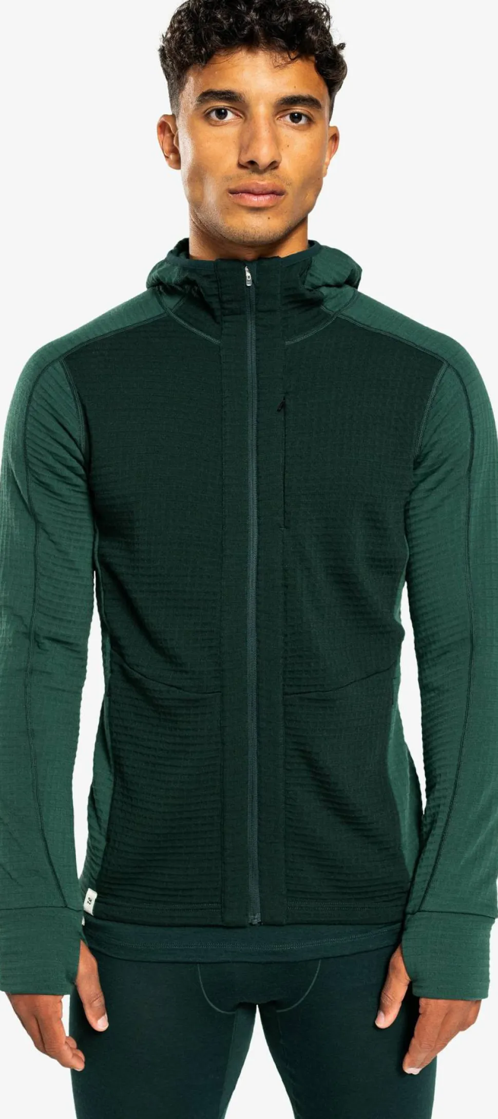 Ulvang Men's Peak Field Hooded Full Zip Midlayer Trekking Green/Beetle Green
