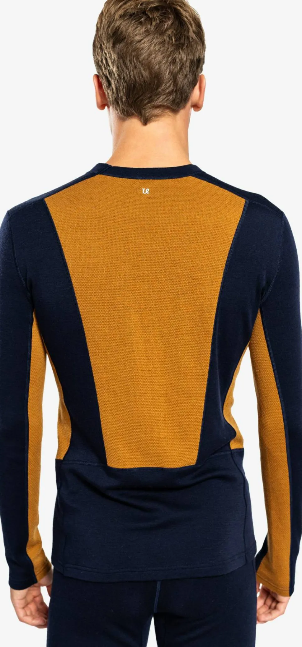 Ulvang Men's Peak Map Crew Baselayer Navy Blue/Cathay Spice