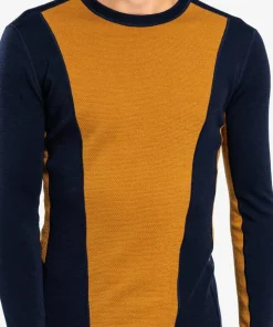 Ulvang Men's Peak Map Crew Baselayer Navy Blue/Cathay Spice