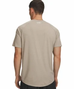 Under Armour Men's UA Tech Textured Short Sleeve Timberwolf Taupe