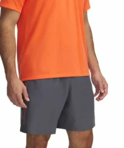 Under Armour Men's UA Tech Woven Wordmark Shorts Castlerock/red