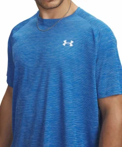 Under Armour Men's UA Tech Textured Short Sleeve Blue Atlantis