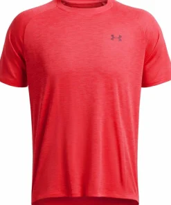 Under Armour Men's UA Tech Textured Short Sleeve Racer Red