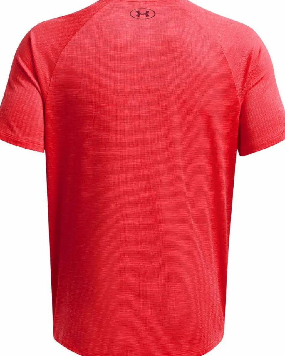 Under Armour Men's UA Tech Textured Short Sleeve Racer Red