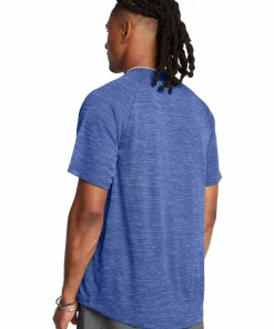 Under Armour Men's UA Tech Textured Short Sleeve Tech Blue