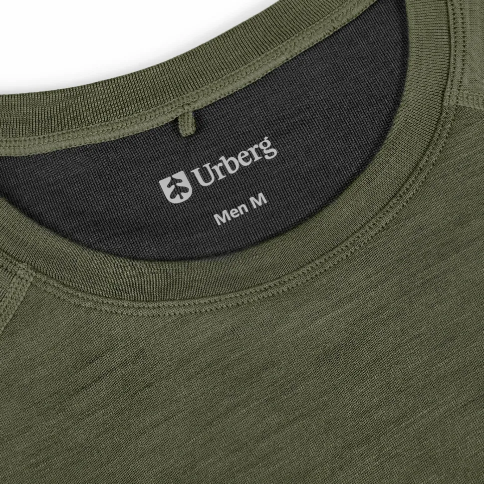 Urberg Men's Selje Merino-Bamboo Top Deep Lichen Green