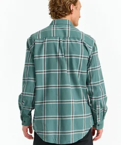 Urberg Men's Two Pocket Flanell Shirt Blue Nights/deep Lichen Green