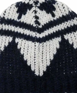 Varg Unisex Bräcke Knitted Beanie Dark Blue With Off White