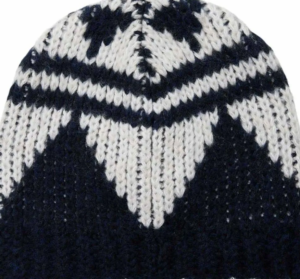 Varg Unisex Bräcke Knitted Beanie Dark Blue With Off White