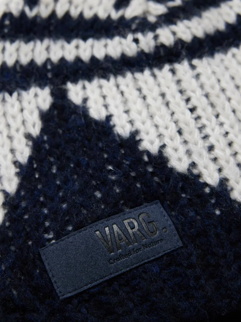 Varg Unisex Bräcke Knitted Beanie Dark Blue With Off White