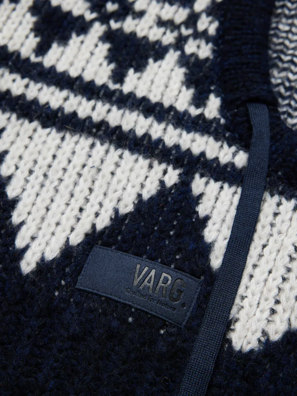 Varg Unisex Bräcke Knitted Balaclava Dark Blue With Off White