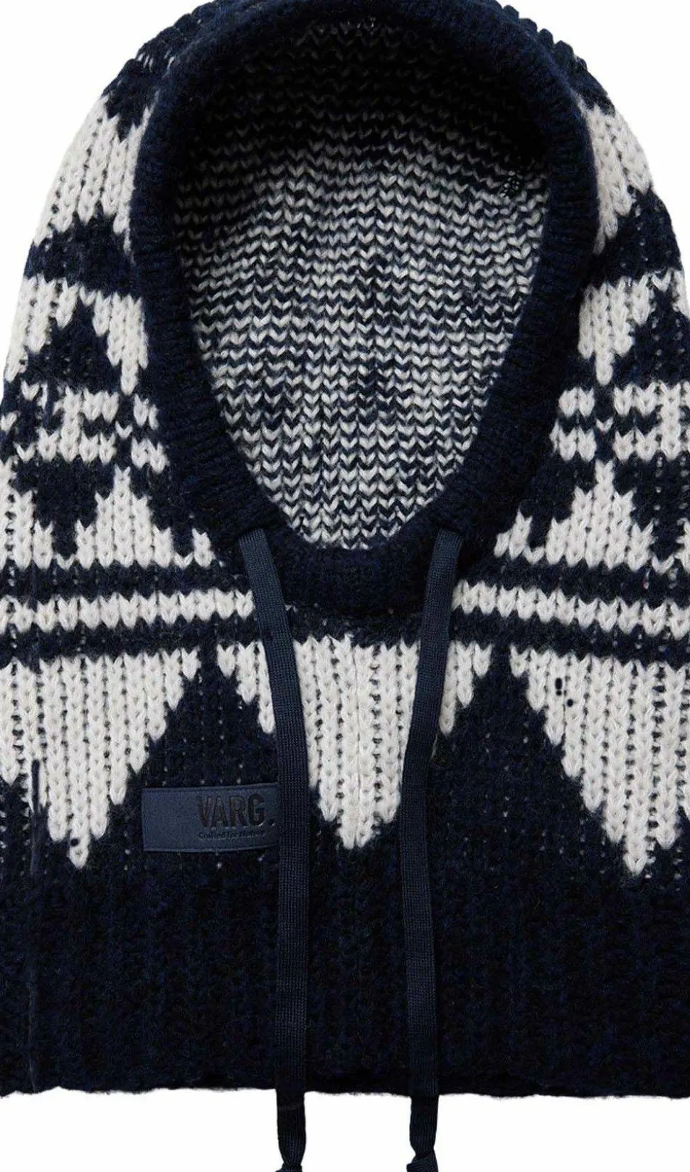 Varg Unisex Bräcke Knitted Balaclava Dark Blue With Off White