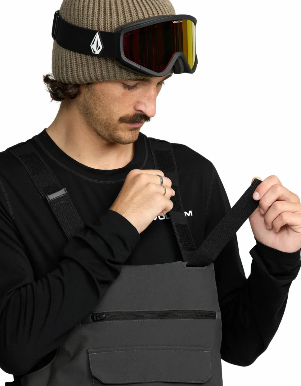 Volcom Men's Roan Bib Overall Dark Grey