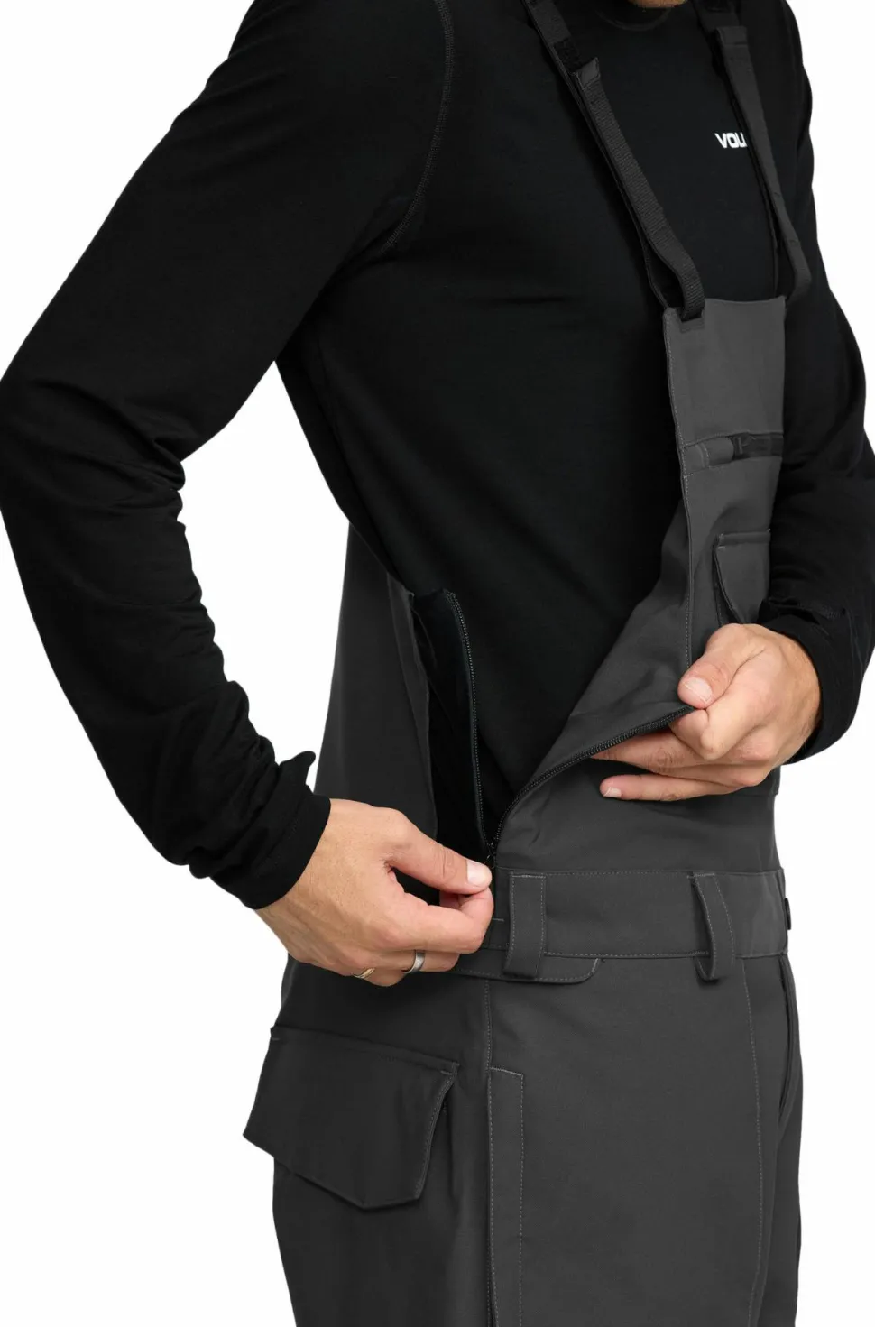 Volcom Men's Roan Bib Overall Dark Grey