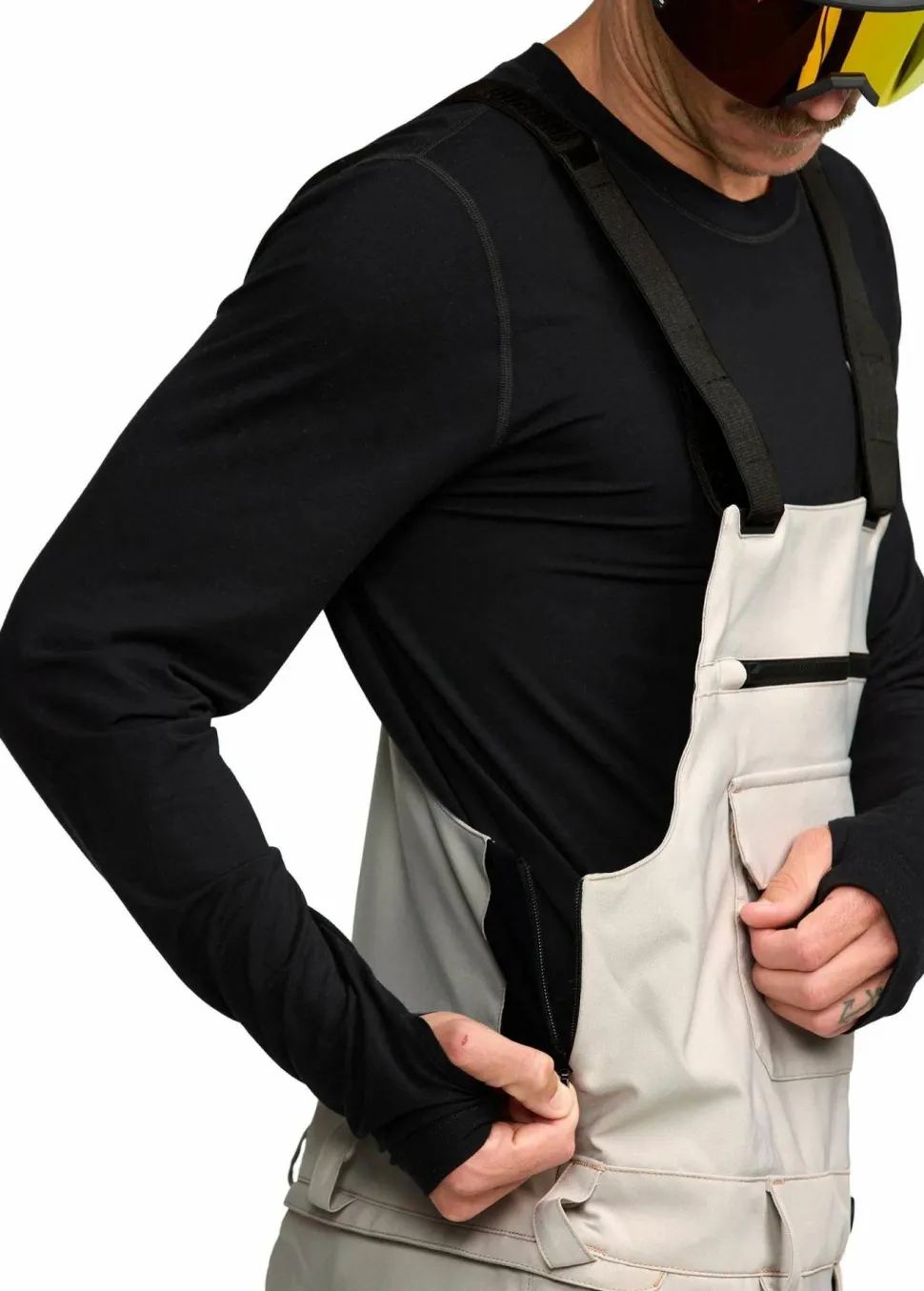 Volcom Men's Roan Bib Overall Stone