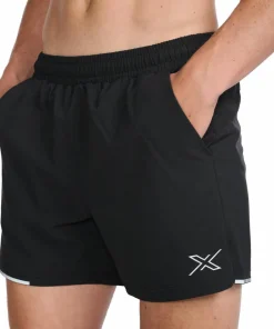 2XU Men's Aero 5 Inch Shorts Black/Silver Reflective