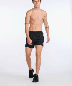 2XU Men's Aero 5 Inch Shorts Black/Silver Reflective