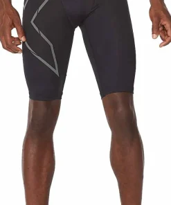 2XU Men's MCS Run Compression Shorts Black/Black Reflective